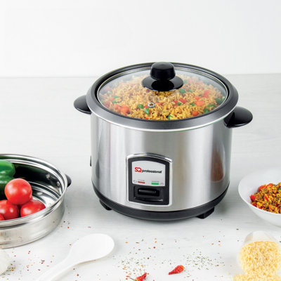 SQ Professional Lustro Stainless Steel Rice Cooker with Steamer