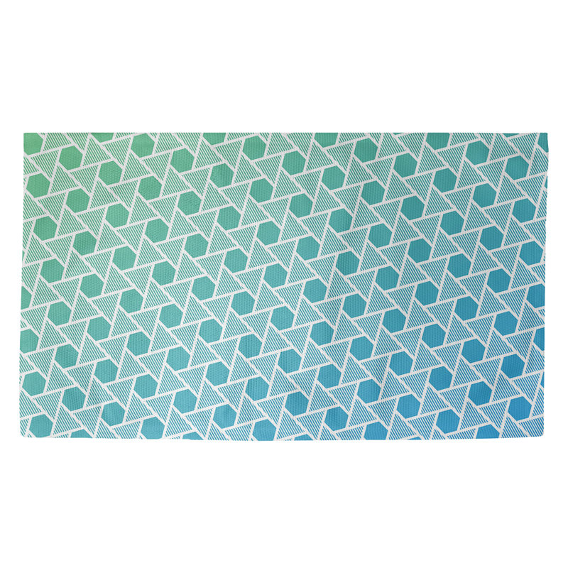 Tapis vert à motif d'hexagones et de triangles Mcguigan, Rectangle 3 pi x 5 pi