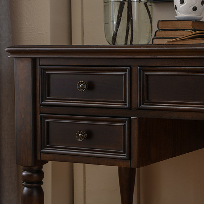 Bureau d'écriture vintage brun foncé avec rangement