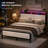 Upholstered Queen Bed Frame With Led Headboard-128988062