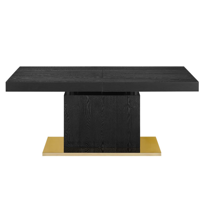 Vector Expandable Dining Table, Black/Gold, Black