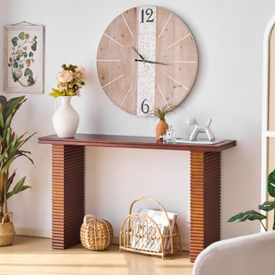 Invaldi 55.3"W Rustic Solid Wood Coffee Table by Ophelia & Co.