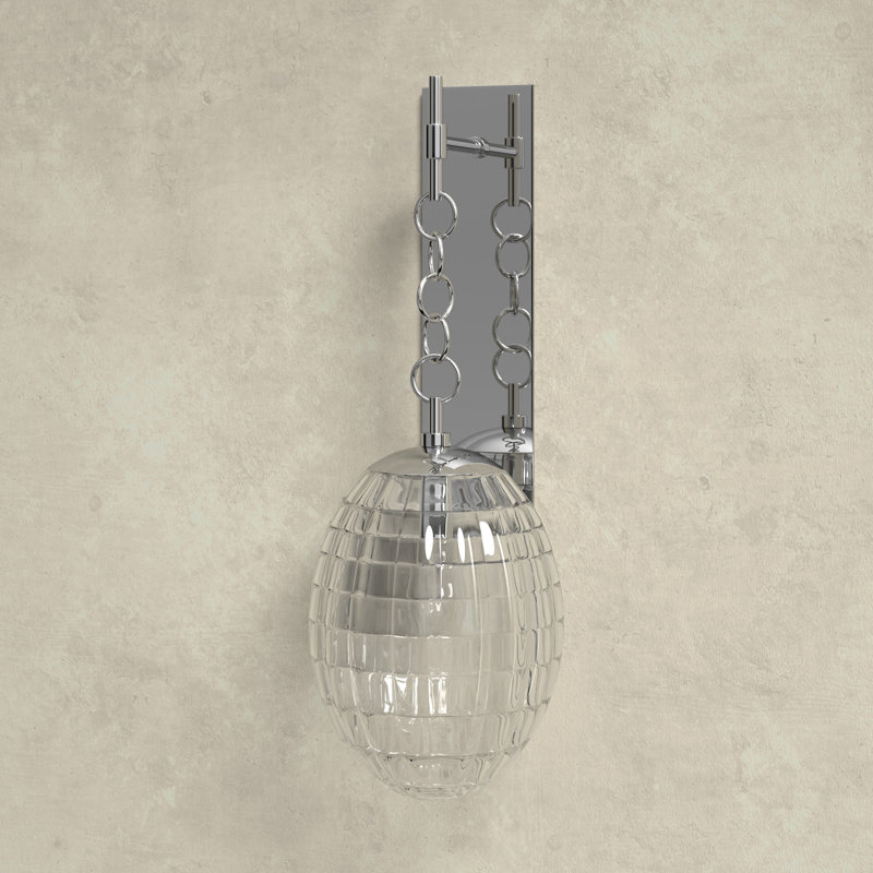 Akio Steel Armed Sconce, Polished Nickel