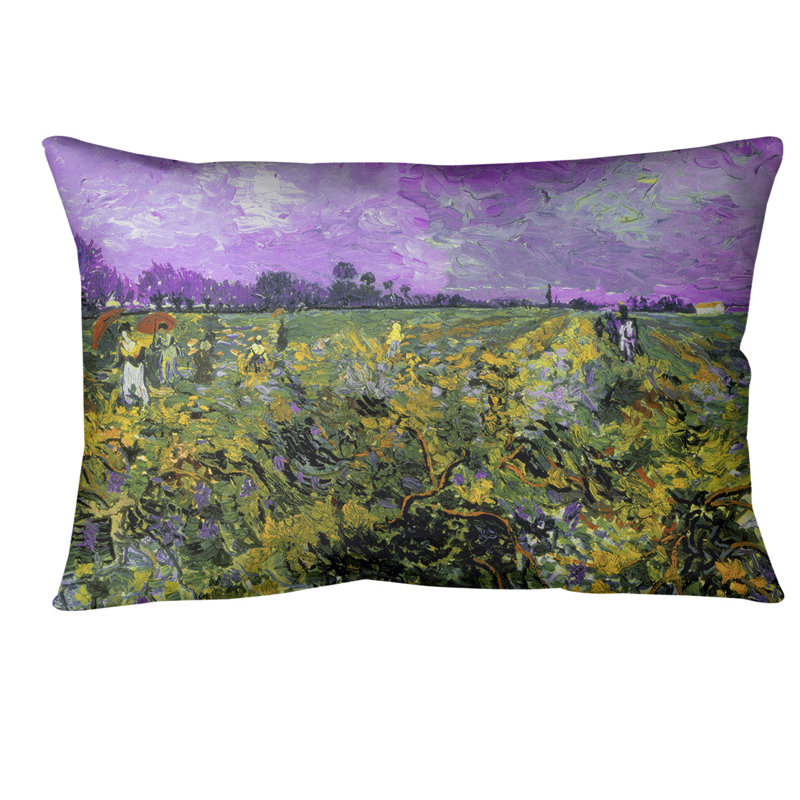 Coussin en vineyard, Mauve, 20 po x 14 po, Bourre en polyester