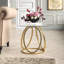23.6" Round Glass End Table, Modern Style Tall Side Table for for Living Room, Balcony, Bedroom-1123361044