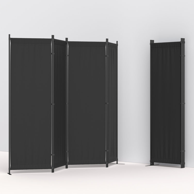 88'' W x 67.5'' H 4 - Panel Folding Room Divider, Black