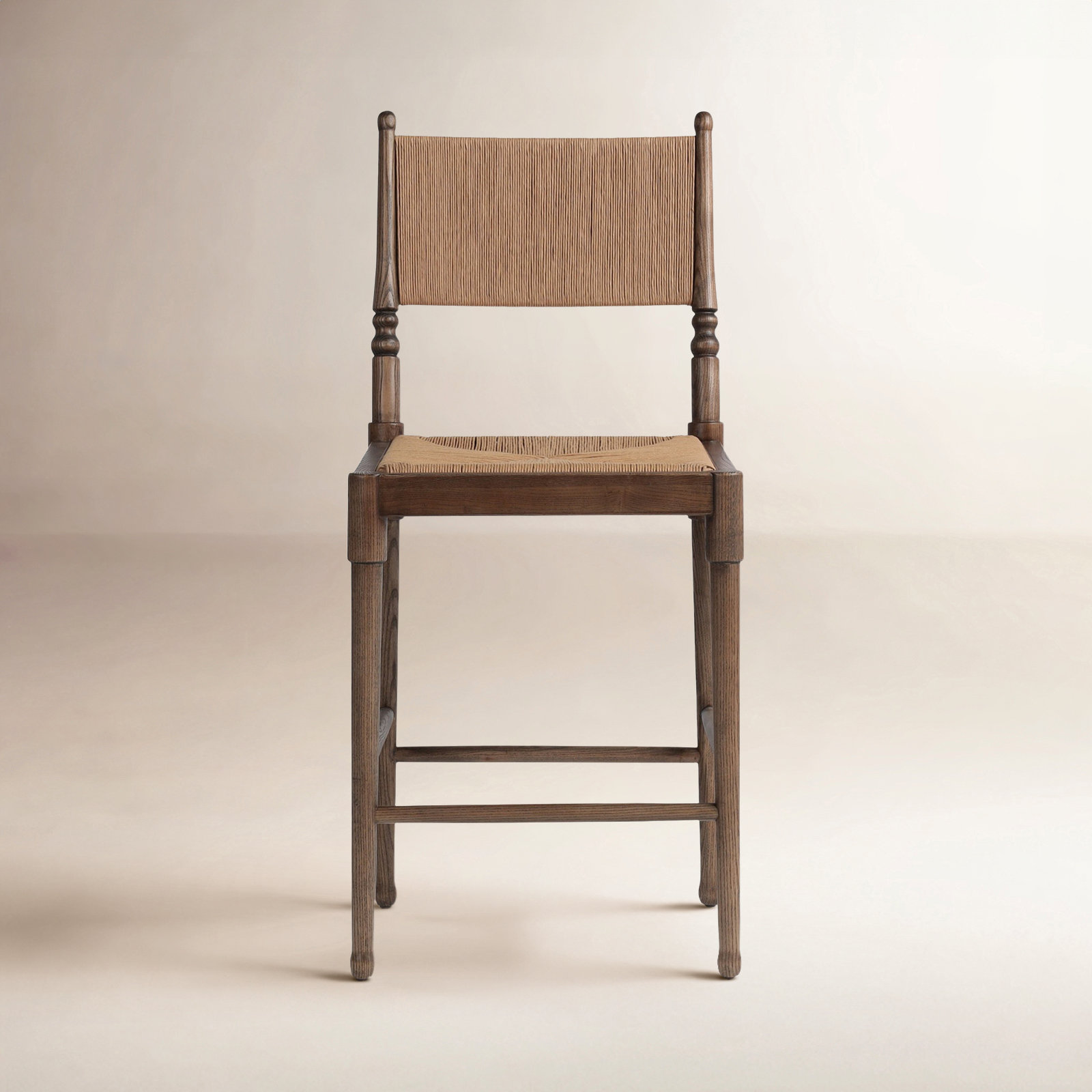 Fayth Bar Stool, Counter Stool (25.5" Seat Height), Antique Walnut