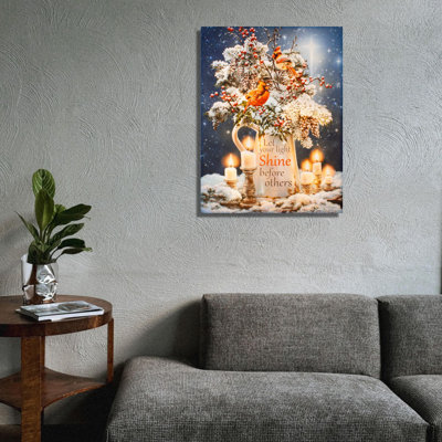 Décoration murale bougie de Noël 18 x 24 lumières DEL