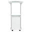 Chariot pour ordinateur portable réglable avec rangement assis et debout, blanc