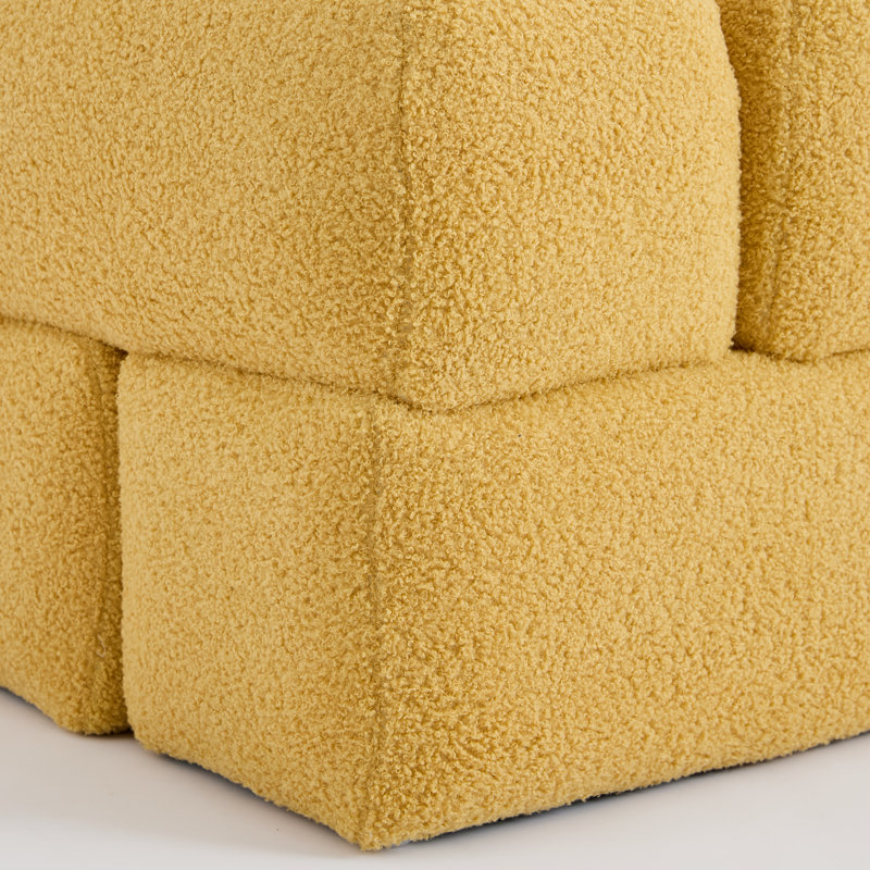 Repose-pieds en sherpa de 18,5 po Robertas, Jaune