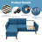 80" Mid Century Modern L Chaise Longue 2 Piece Upholstered Sectional Sofa with Storage Function-584731589