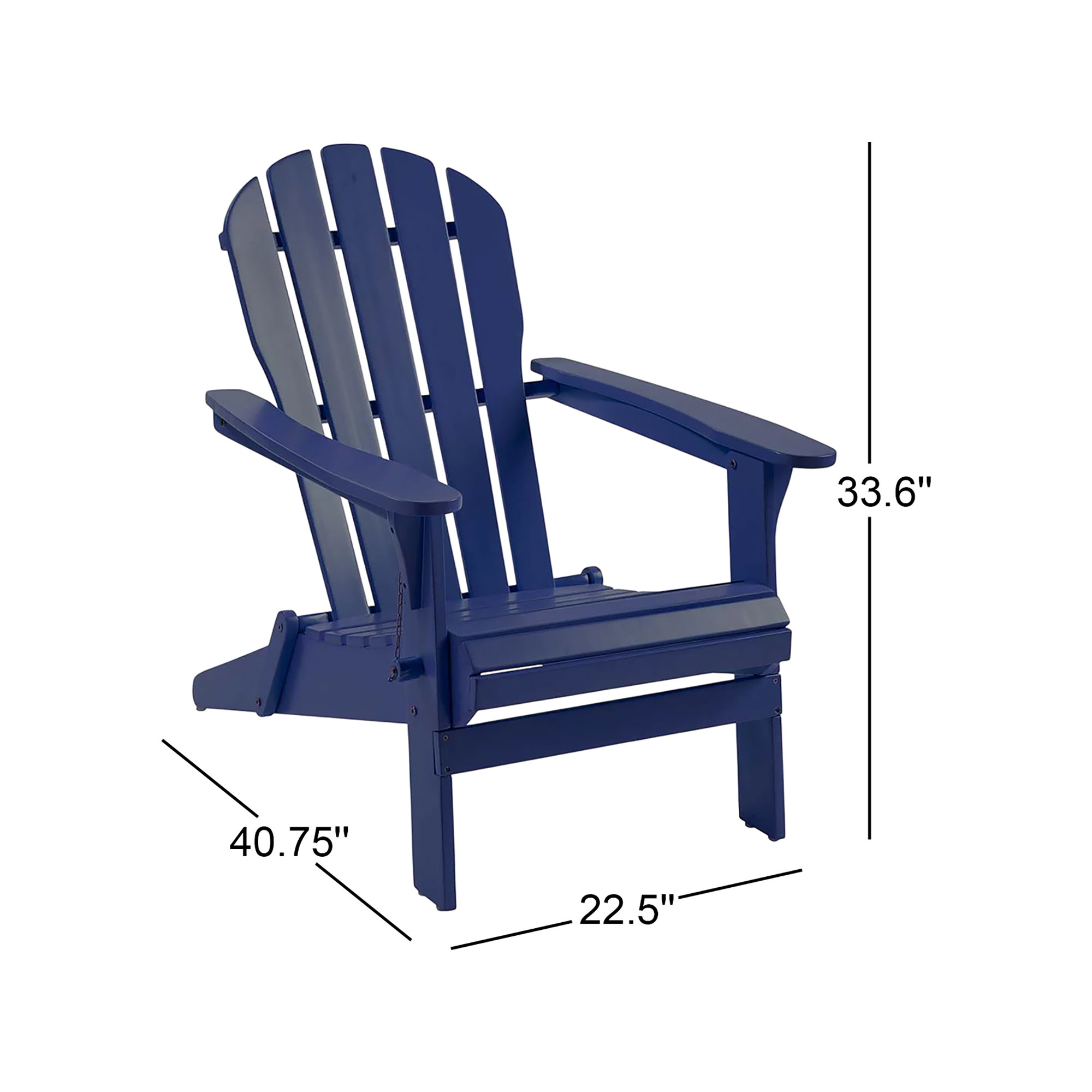 Hillandale Eucalyptus Foldable Outdoor Adirondack Chair, Navy