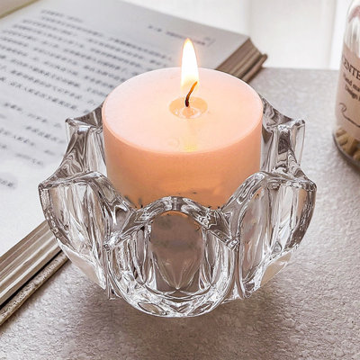Warm Romantic French Crystal Glass Candlestick Multiple Light Clean Lamp Hold Bar Restaurant Home Decoration