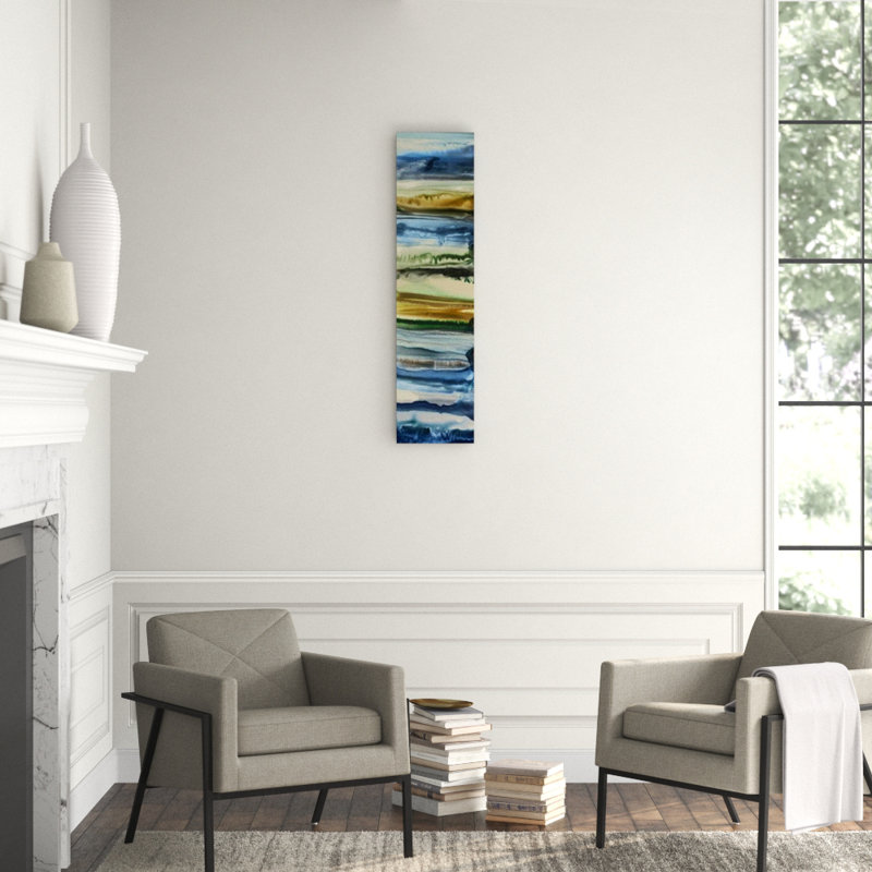Stratum I Print by Sonia Noir, Encaustic Gel - Horizontal, 48" H x 12" W x 1.5" D