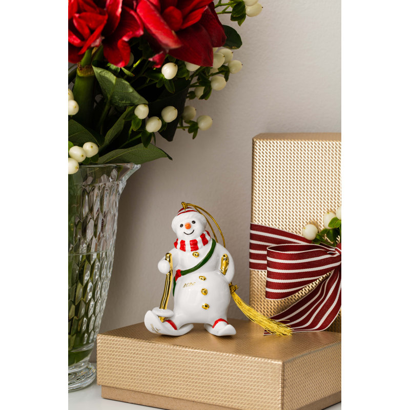 Villeroy & Boch - Christmas Classics Ornament Christmas Snowman 2026 Gold, Limited, Premium Porcelain Christmas Decoration