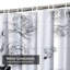 Rideau de douche noir avec 12 crochets-129038929
