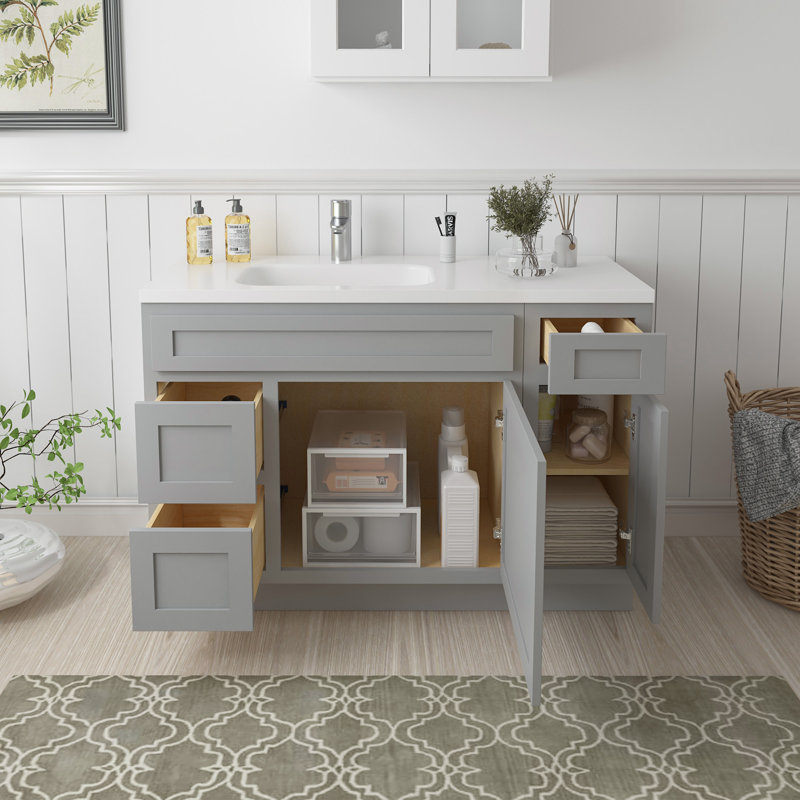 48'' Single Bathroom Vanity Base Only, Gray