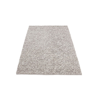 Handgefertigter Wollteppich aus in Beige Hand Loomed Wool Beige Indoor Rug