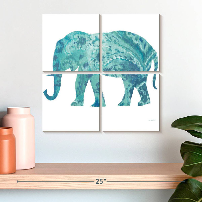 Éléphant brun sarcelle Brampt II, H 18 po x l 18 po