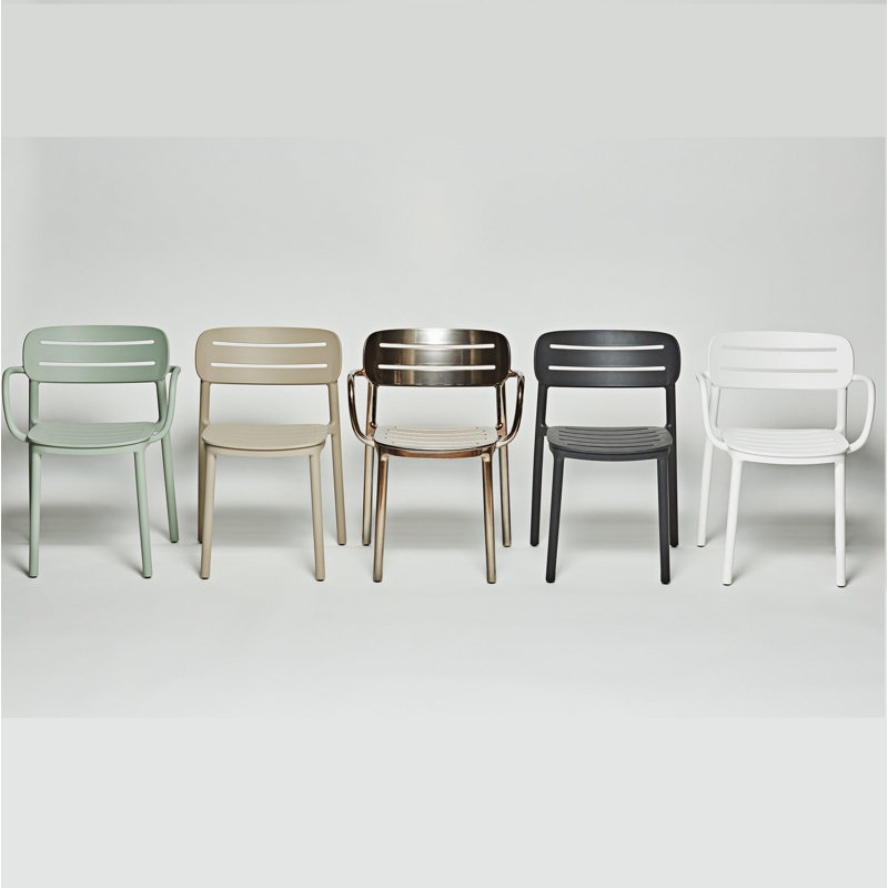 Croisette Outdoor Dining Side Chair, Anthracite