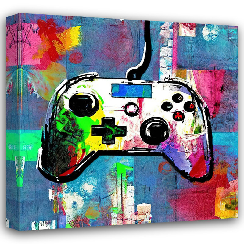 " Video Game Controller 132 " by Stephen Chambers Painting Print, 15" H x 15" W x 1.5" D