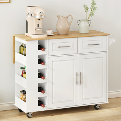 Versatile Kitchen Island Cart With Multiple Storage Options For Enhanced Functionality