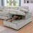 Sleeper Sectional Sofa with Pull-Out Bed, Storage Armrest, Right-Facing Storage Chaise-883911927