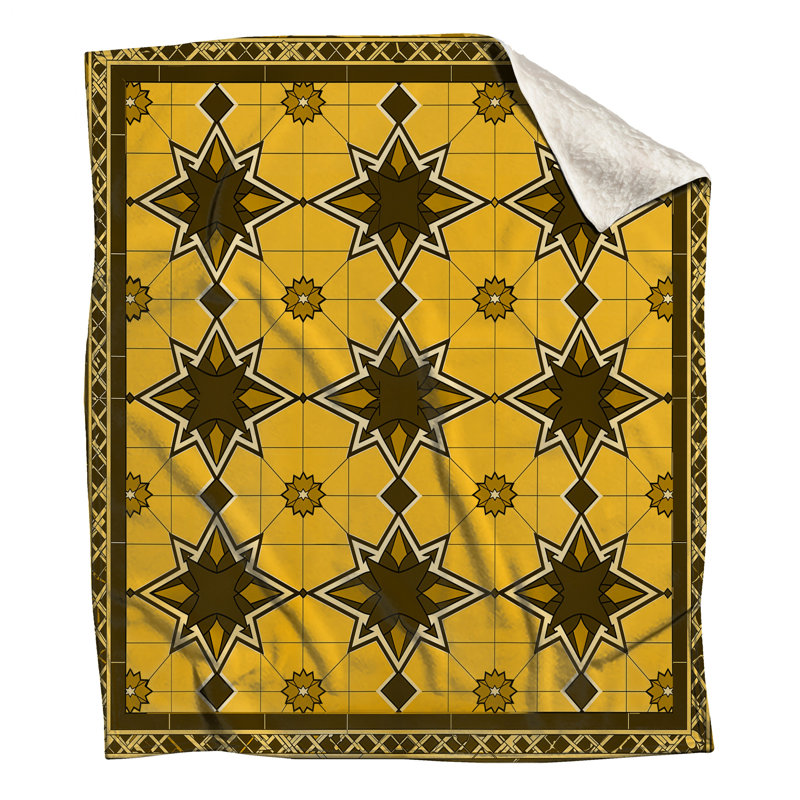 Yellow Star Pattern Blankets, 50in W x 60in H