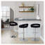 Ensemble de 3 tabourets de bar pivotants à hauteur réglable avec base chromée, revêtement en cuir PU, noir