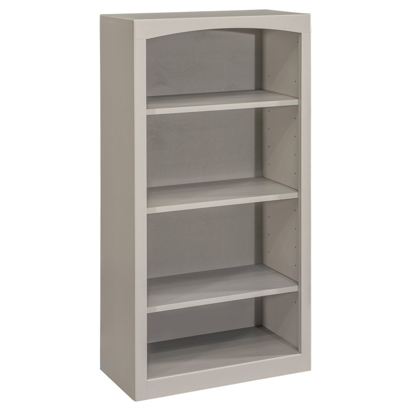 Ossy American Built Solid Wood Bookcase, (4 Shelves) 48"H x 24"W x 12"D, Storm Gray