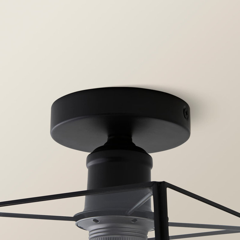 Glass Flush Mount, Matte Black
