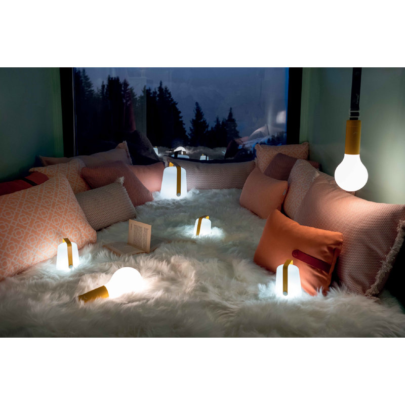 Aplo 10'' Battery Powered Integrated LED Color Changing Outdoor Table Lamp, Honey