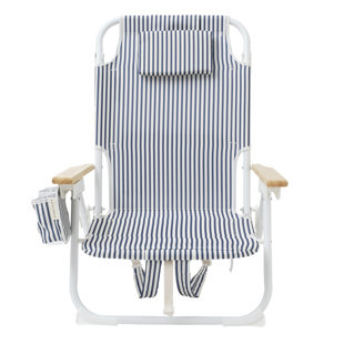 Sunnylife: Luxe Beach Chair - The Resort Coastal - Fabric Lounger Seat, Adjustable Recline, Mini Cooler Bag, Drink Holder, Pool-Sand-Outdoor