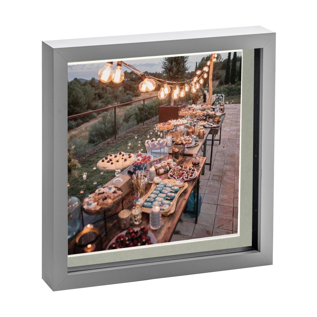 Nicola Spring - 3D Box Photo Frame - 10 x 10" with 8 x 8" Mount