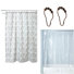 Rideau de douche en tissu iDesign avec motif triangulaire connecté (72 po) + doublure + anneaux