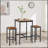 Bar Table Set, Square Bar Table with 2 Bar Chairs, Industrial Style Bar Chairs-1056684355
