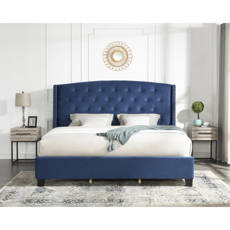 Odeen 3-Piece Bedroom Set, King, Blue/Gray Nightstands