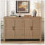 U_STYLE Buffet de rangement à 4 portes avec tablettes réglables et poignées rétro Atimon, rangement spacieux, pieds en pin, pour le salon, le bureau et le vestibule-474008027