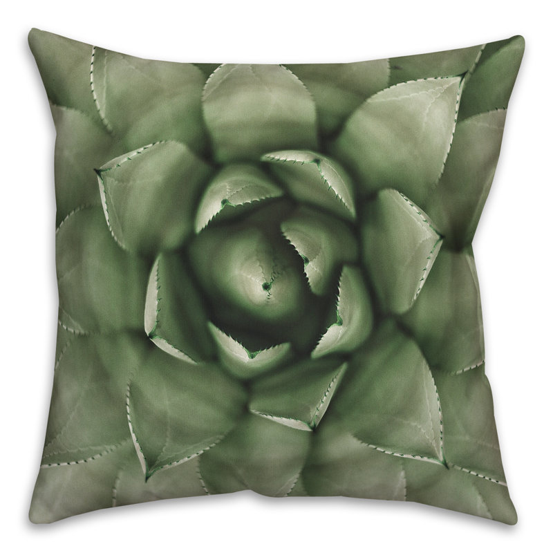 Floral Outdoor Reversible Throw Pillow, Green