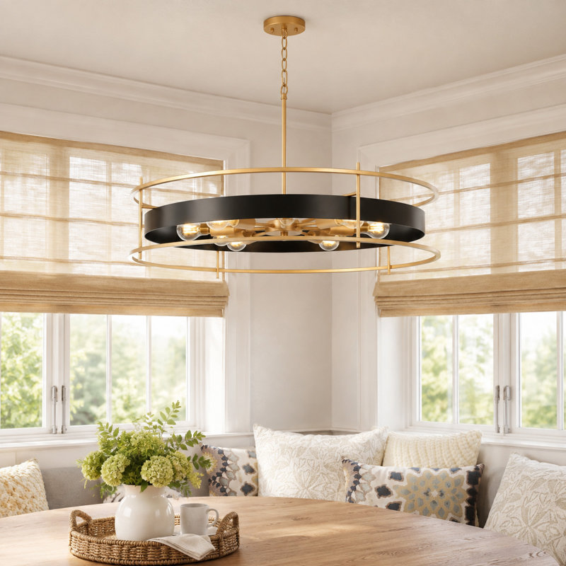 Ulrich 8-Light Dimmable Wagon Wheel Chandelier