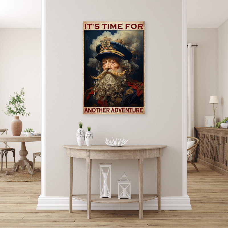 Capitaine autre aventure 1 - 1 pièce, impression sur toile tendue sur toile tendue, H 36 po x l 24 po x P 1,25 po