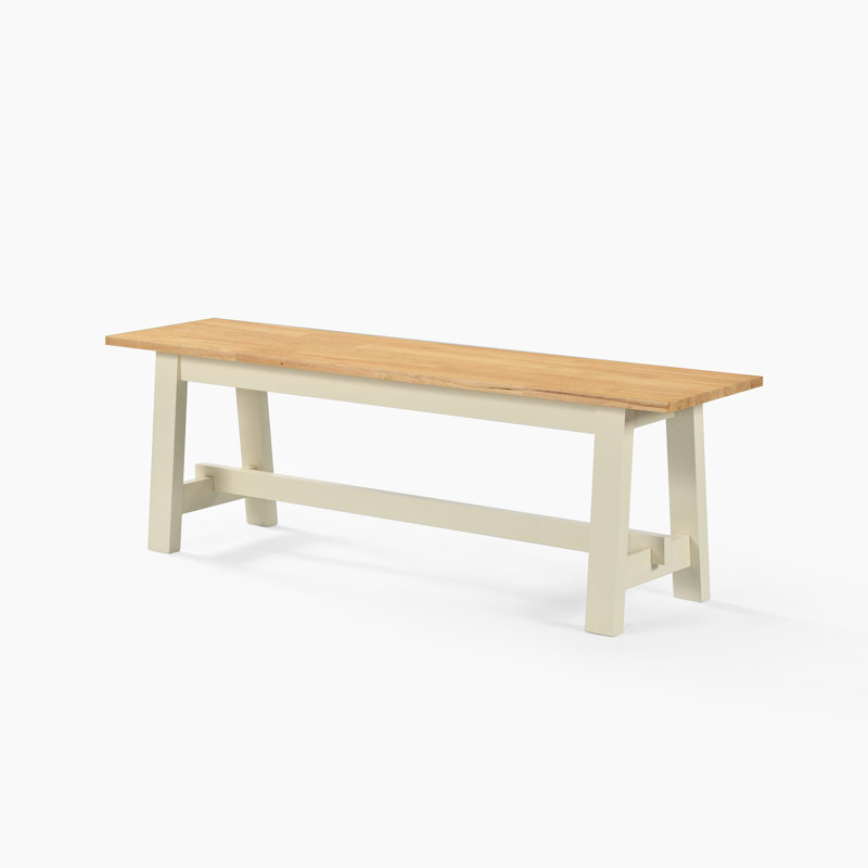 Solid Wood Bench, Oak/Cream
