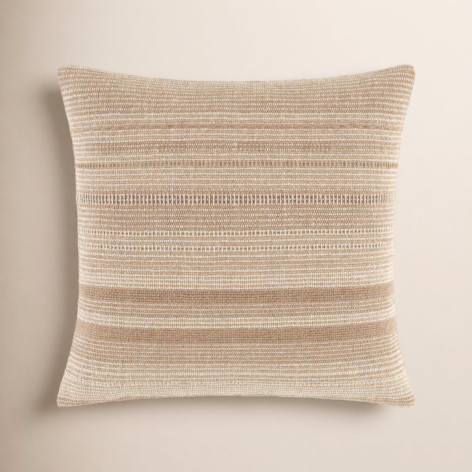 Dalton  Accent Pillow Cover & Insert, Tan/Beige/Brown, Down Blend, Square 22"