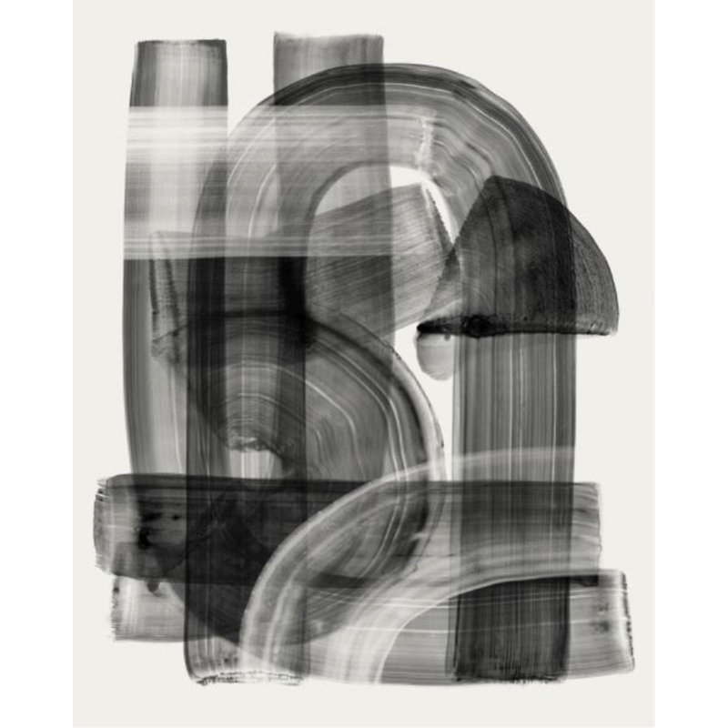 Stroke Layering In Black LII Painting by Guseul Park, 50" H x 40" W x 1.5" D, Image Brush Gel