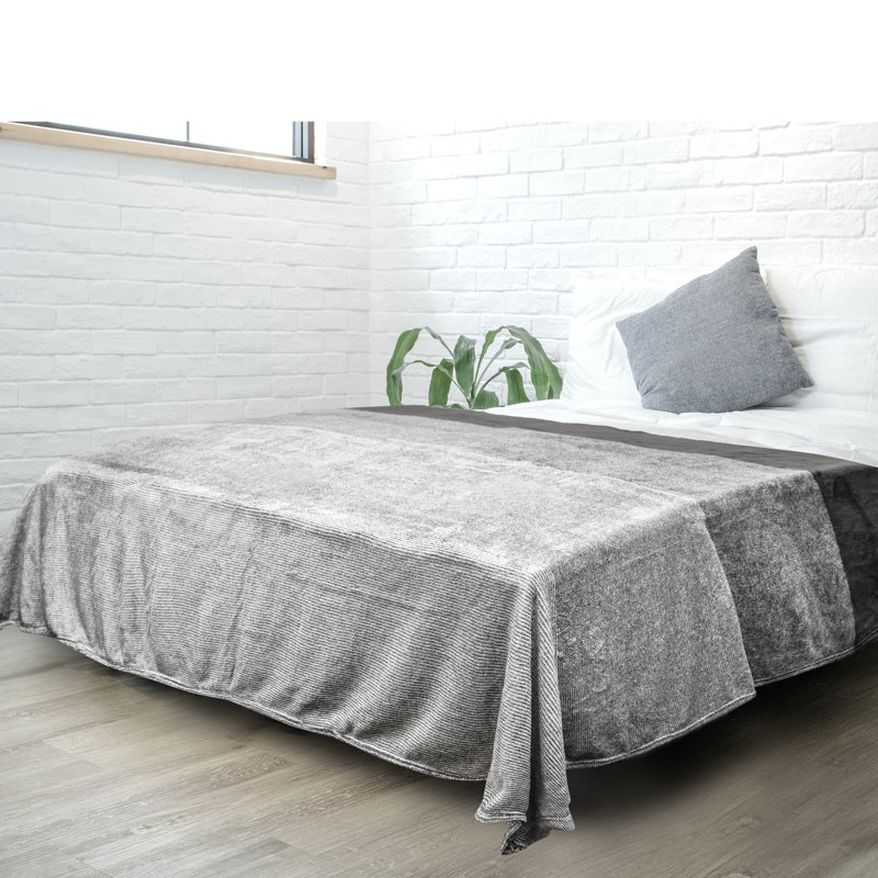 Hand Woven Throw Blanket, 50" x 60", Charcoal