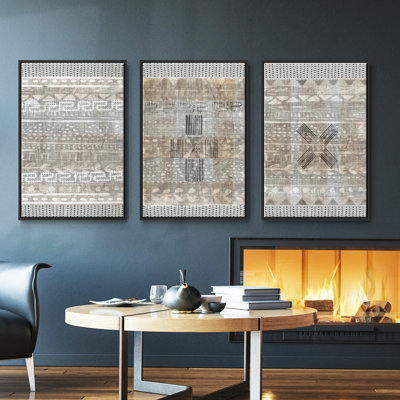 Ensemble de 3 pièces encadrées sur toile Forest Foliage On Linen I