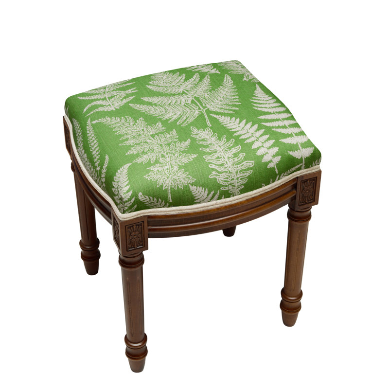 Tabouret de coiffeuse en lin Camiah Cathay, Noyers, Vert jade