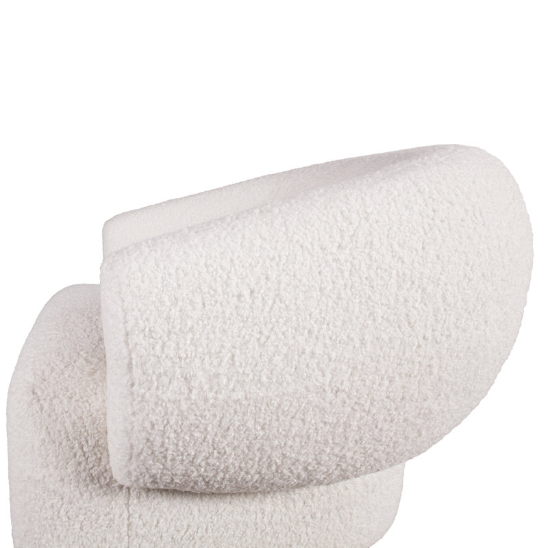 Bruford Swivel Barrel Chair, White Cotton Blend