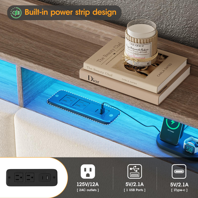 Queen Size Floating Bed Frame, Full