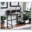 Bureau en chêne rustique et noir avec base en métal durable et rangement à 2 niveaux pour la maison ou le bureau